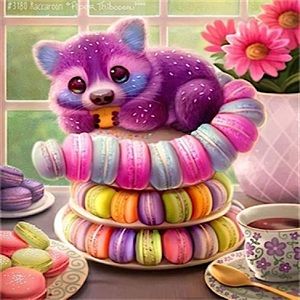 Macaroon Platter DIY 5D Full Round Drill Diamond Painting